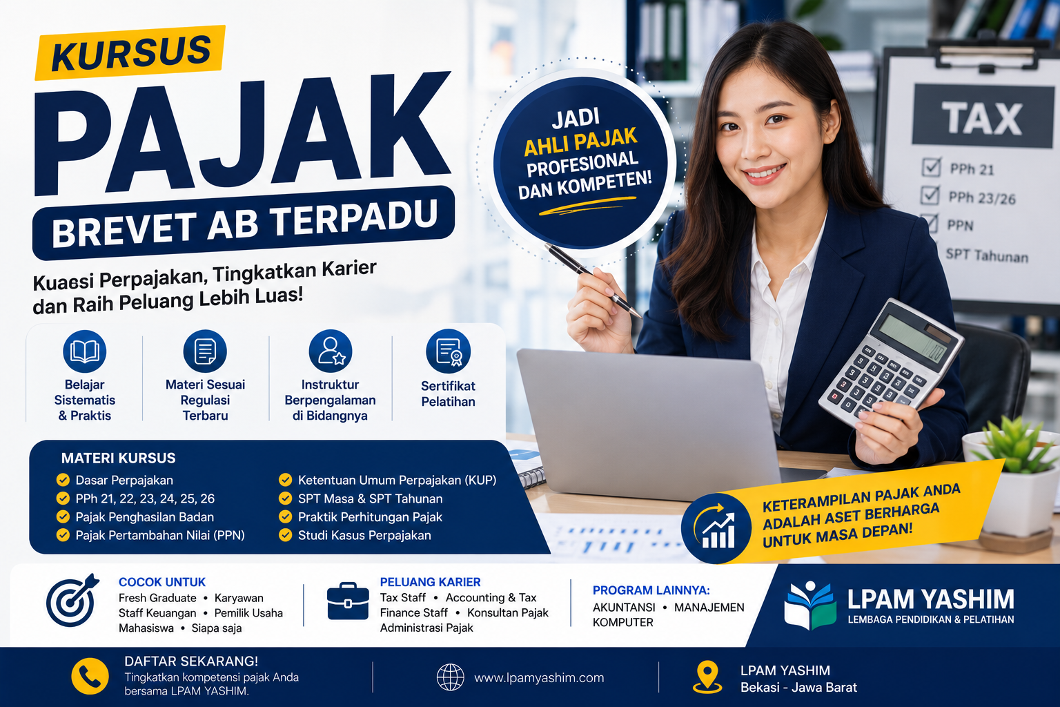 Kursus Pajak Brevet AB Terpadu LPAM YASHIM – Kuasai Perpajakan dan Tingkatkan Karier Profesional Anda